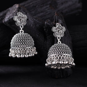 Tarini German Silver Jhumka Earrings 04