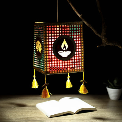 Greenkraft Diya Handcrafted Bamboo Lantern for Home Decor 09