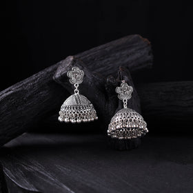 Rajeshwari German Silver Jhumka Earrings 05