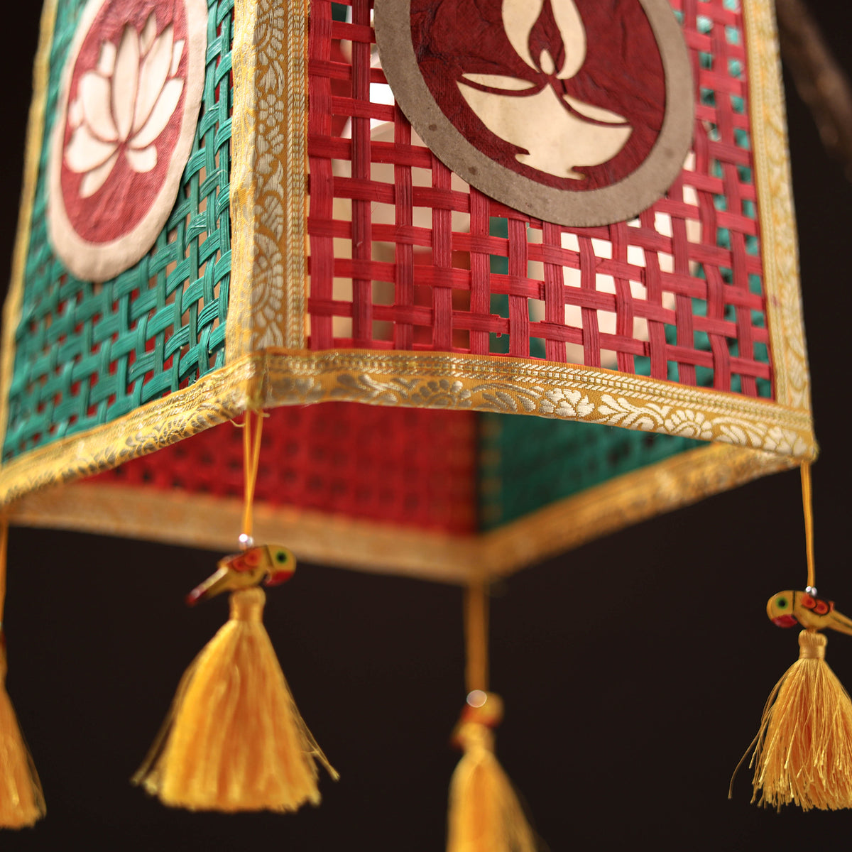 Greenkraft Diya Handcrafted Bamboo Lantern for Home Decor 09