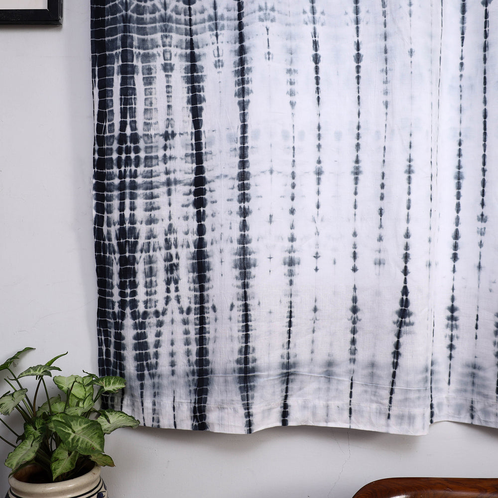 Black - Tie & Dye Cotton Shibori Curtain for Window (Set of 2) 28