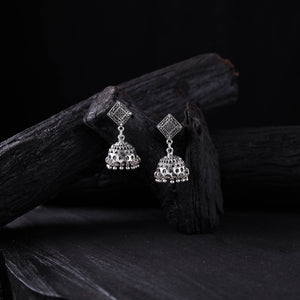 Amrita German Silver Jhumka Earrings 07