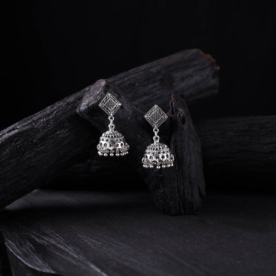 Amrita German Silver Jhumka Earrings 07