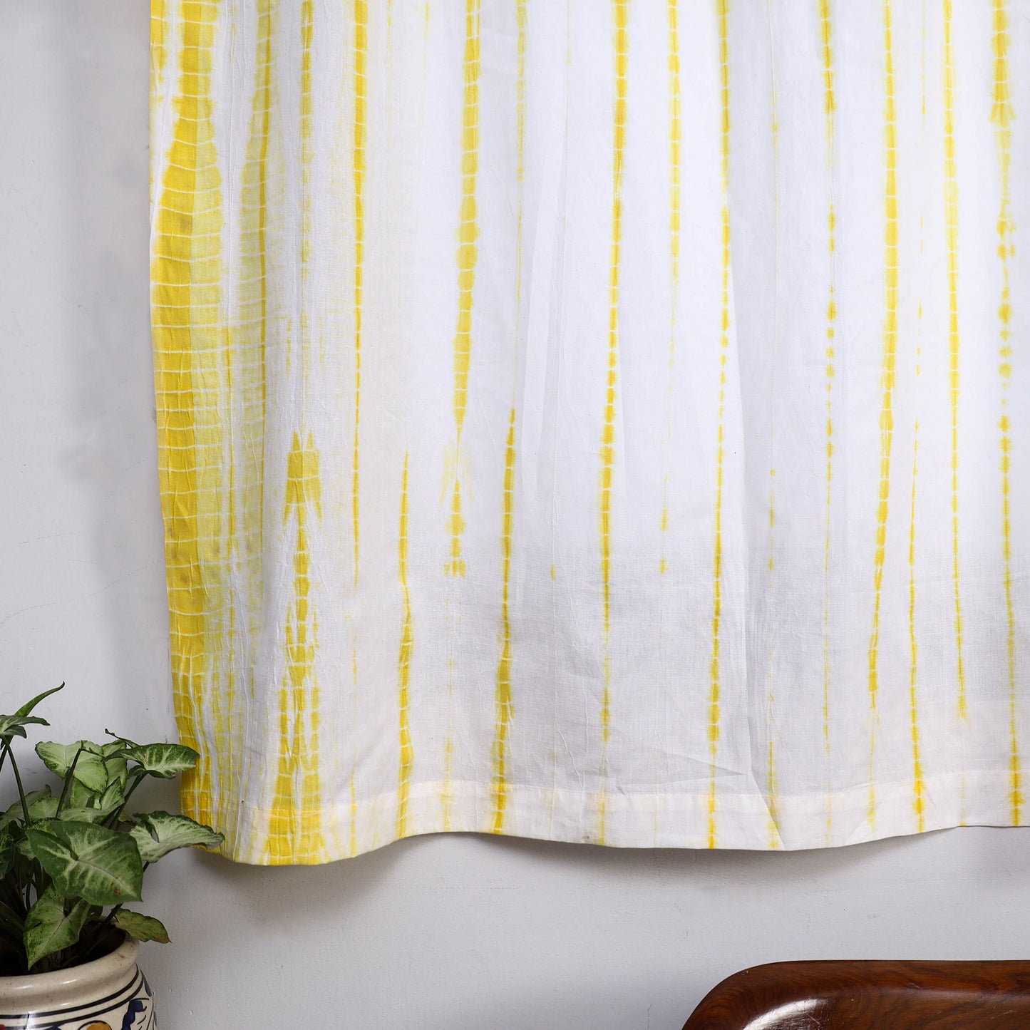 Yellow - Tie & Dye Cotton Shibori Curtain for Window (Set of 2) 29