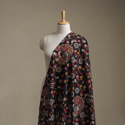Black - Kalamkari Printed Cotton Fabric 36