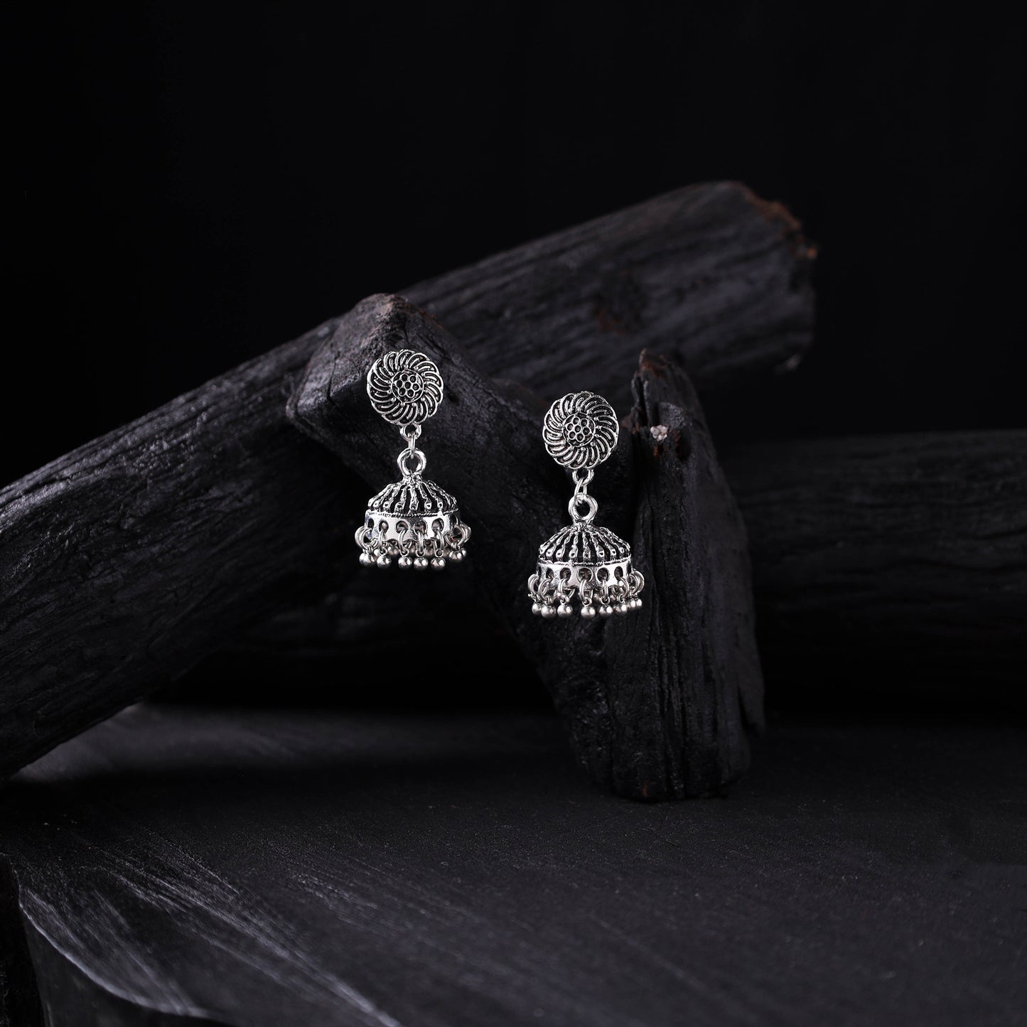 Suhani German Silver Jhumka Earrings 09