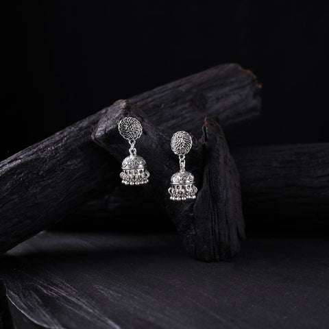 Rupali German Silver Jhumka Earrings 10
