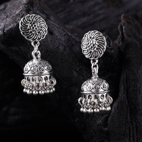 Rupali German Silver Jhumka Earrings 10