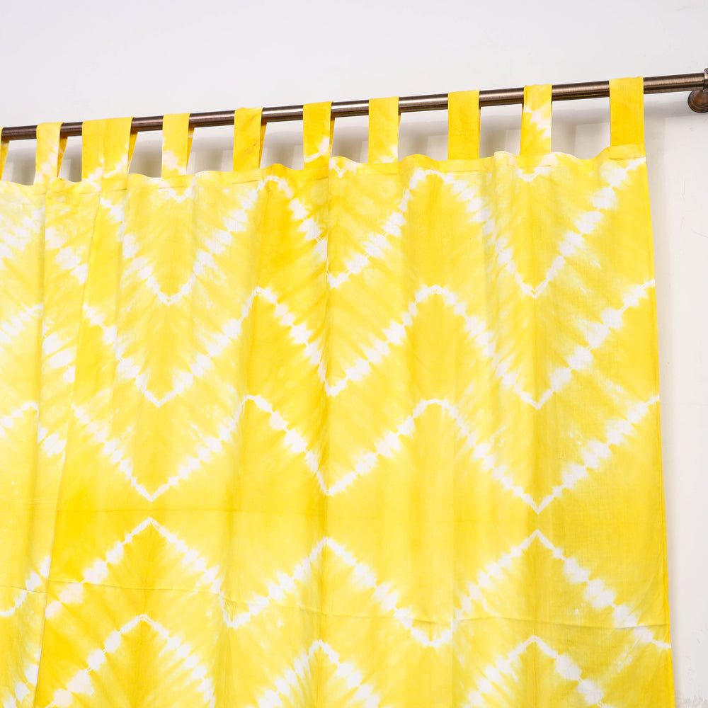 Yellow - Tie & Dye Cotton Shibori Curtain for Window (Set of 2) 33