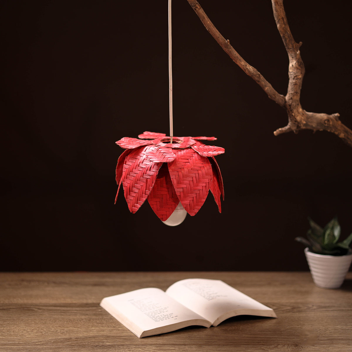 Greenkraft Lotus Handcrafted Bamboo Lantern for Home Decor 38