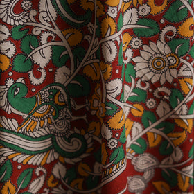 Red - Kalamkari Printed Cotton Fabric 38