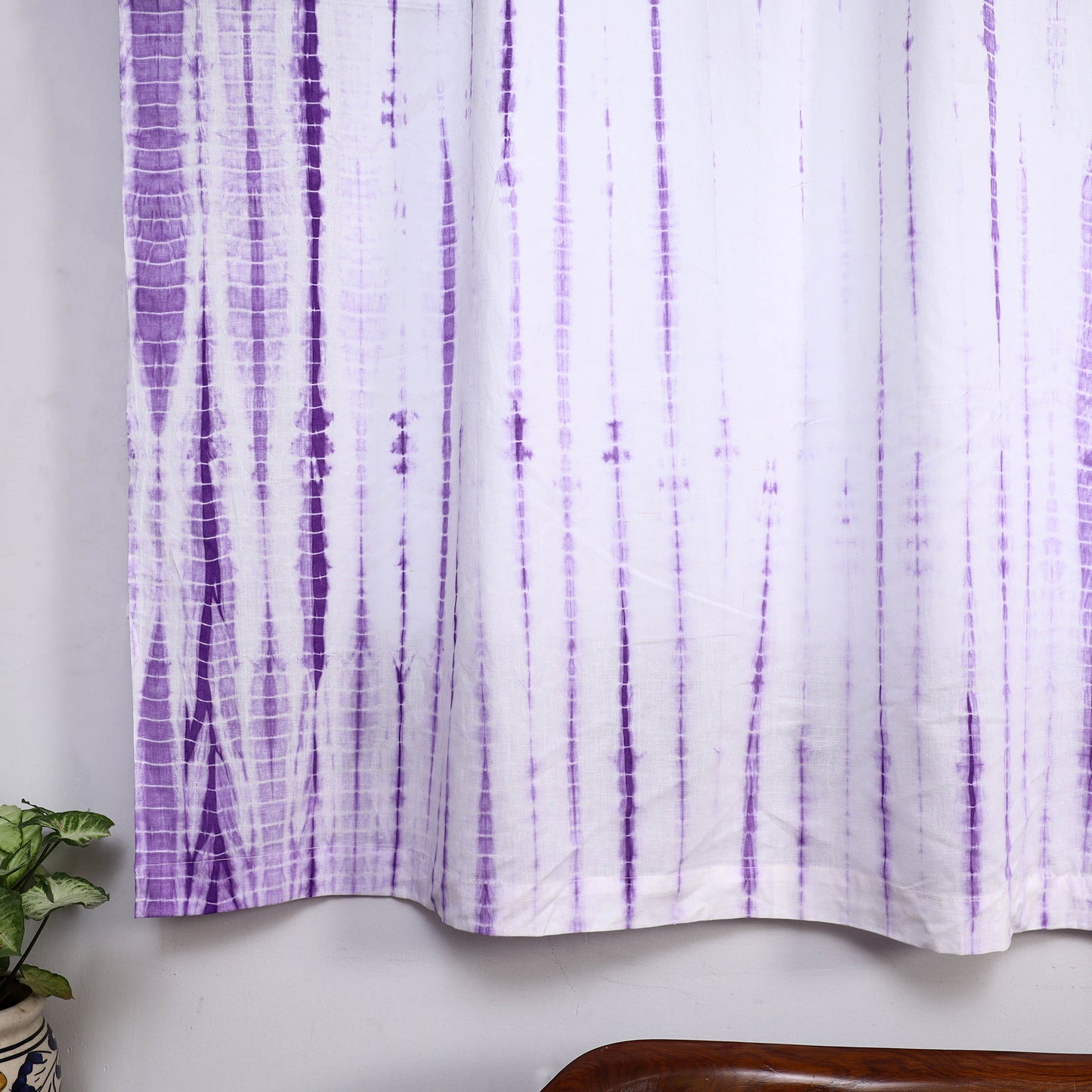 Purple - Tie & Dye Cotton Shibori Curtain for Window (Set of 2) 35