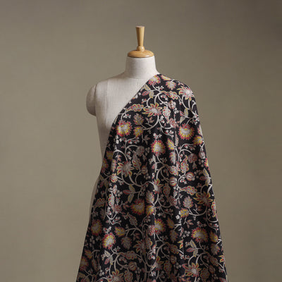 Black - Kalamkari Printed Cotton Fabric 42