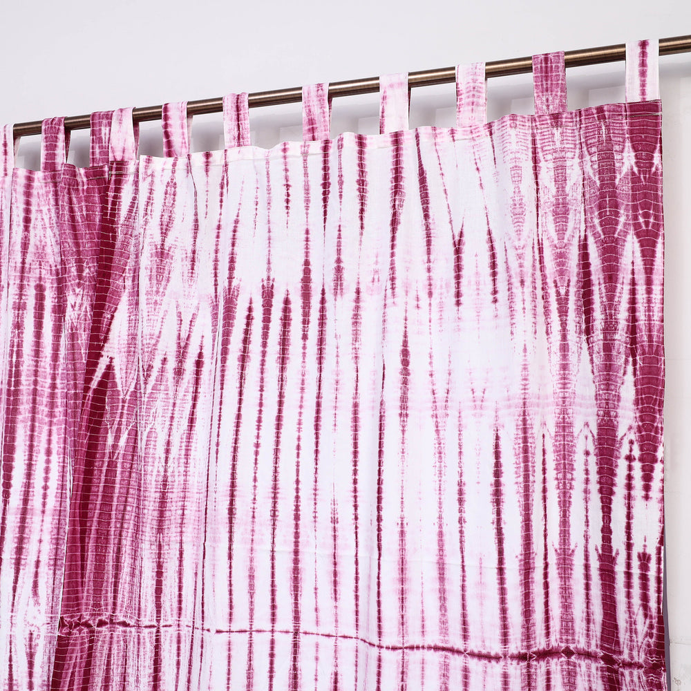 Purple - Tie & Dye Cotton Shibori Curtain for Window (Set of 2) 39