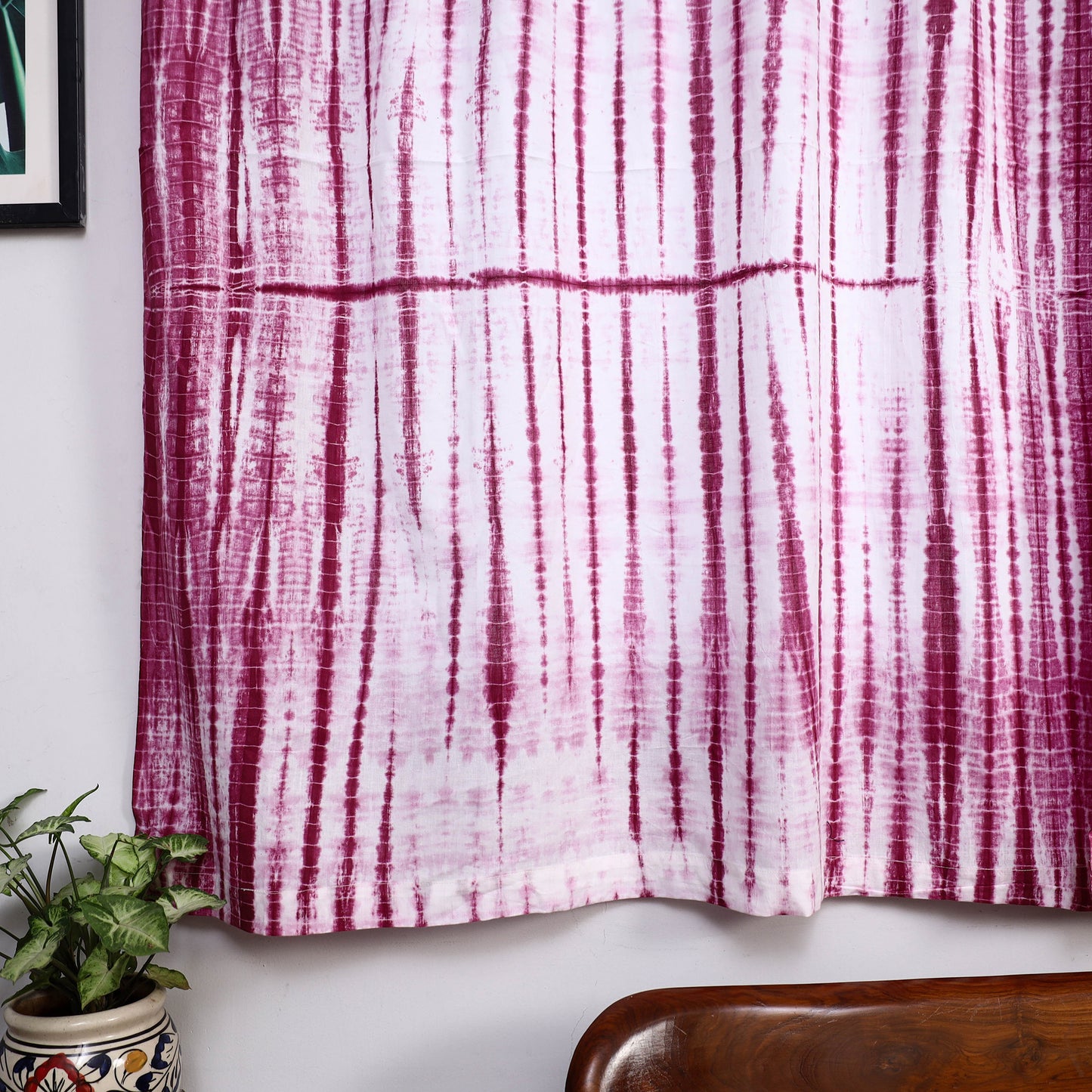 Purple - Tie & Dye Cotton Shibori Curtain for Window (Set of 2) 39