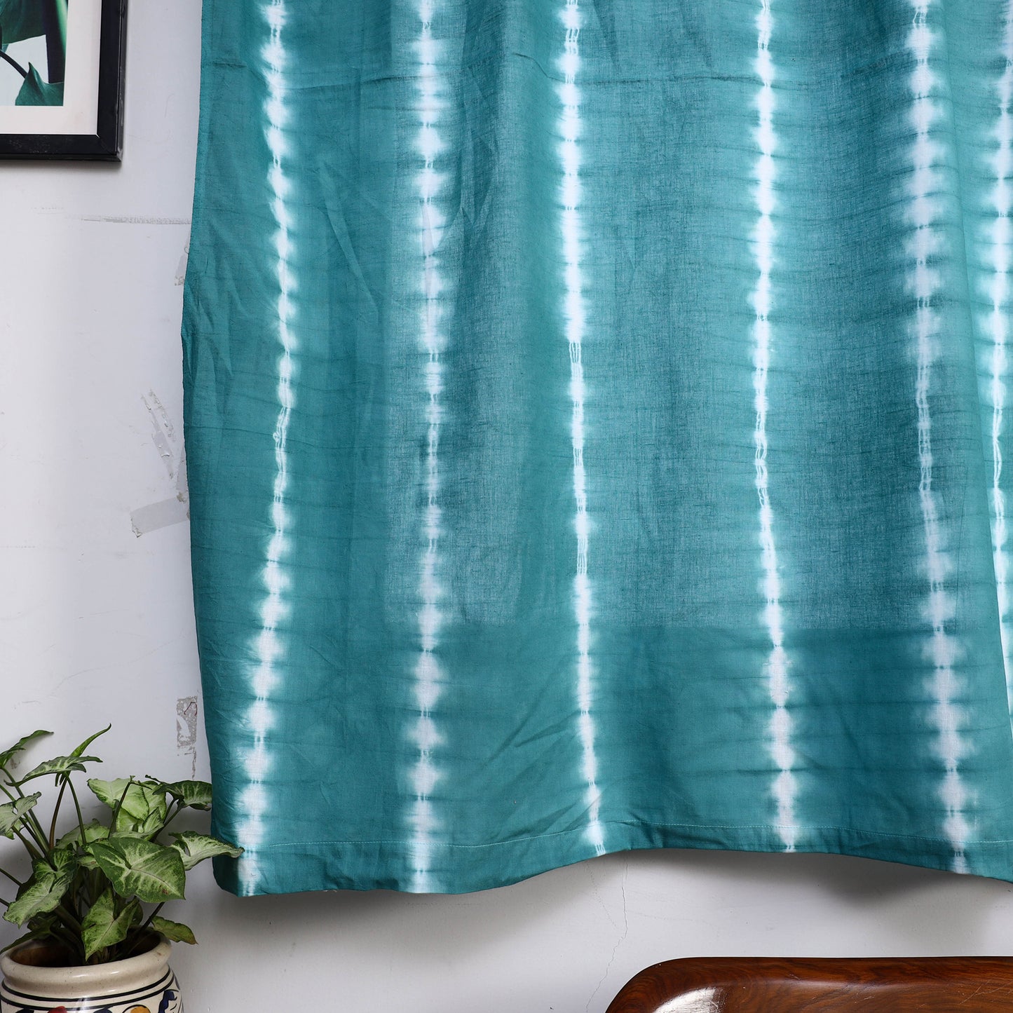 Green - Tie & Dye Cotton Shibori Curtain for Window (Set of 2) 41