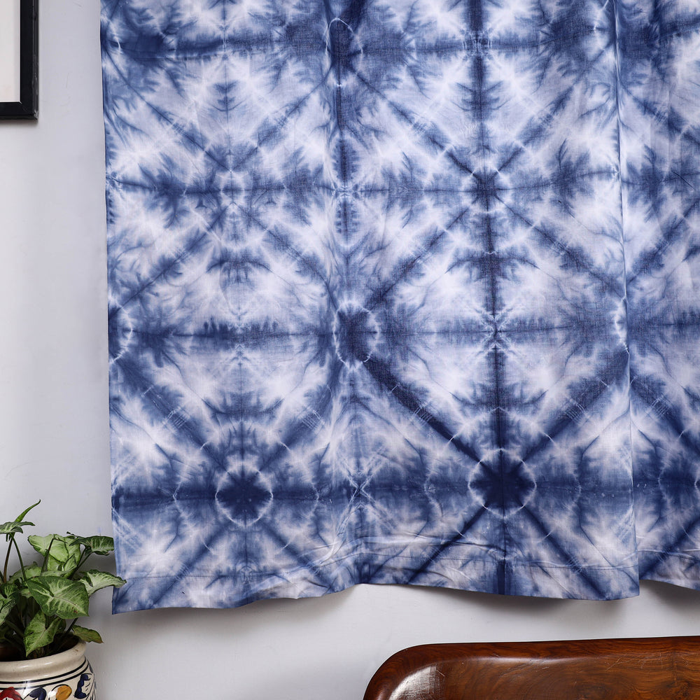 Blue - Tie & Dye Cotton Shibori Curtain for Window (Set of 2) 42