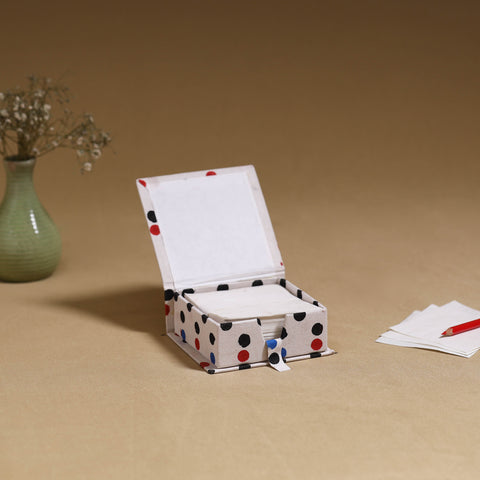 White - handcrafted printed card holder with slips 06