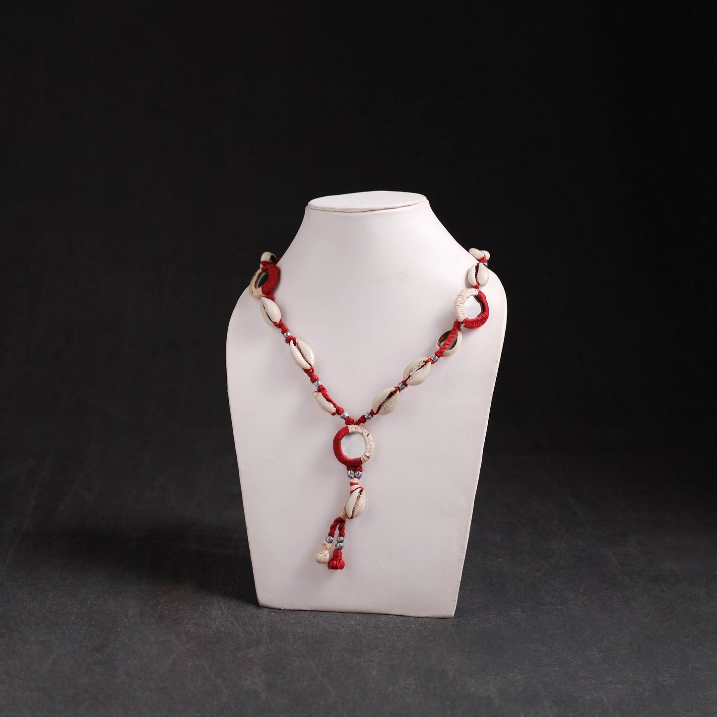 Lambani Thread, Mirror & Seashell Work Necklace 24