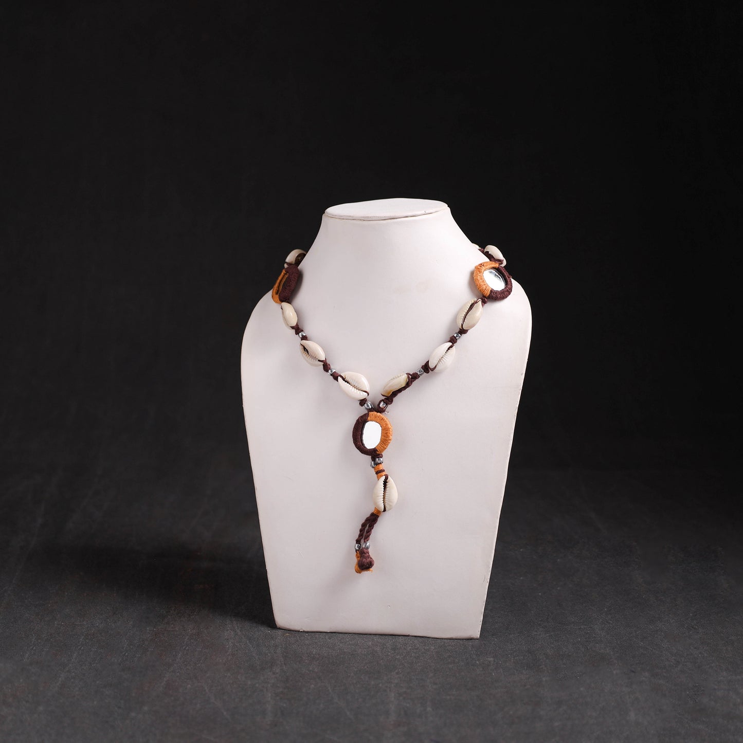 Lambani Thread, Mirror & Seashell Work Necklace 22