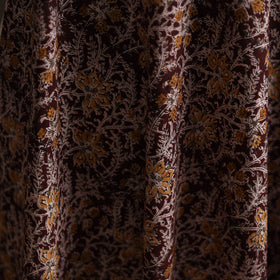 Maroon - Pedana Hand Block Printed Natural Dyed Cotton Kalamkari Fabric 05
