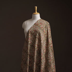 Brown - Pedana Hand Block Printed Natural Dyed Cotton Kalamkari Fabric 06