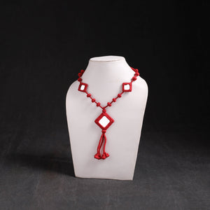 Red - Lambani Thread & Mirror Work Necklace 18