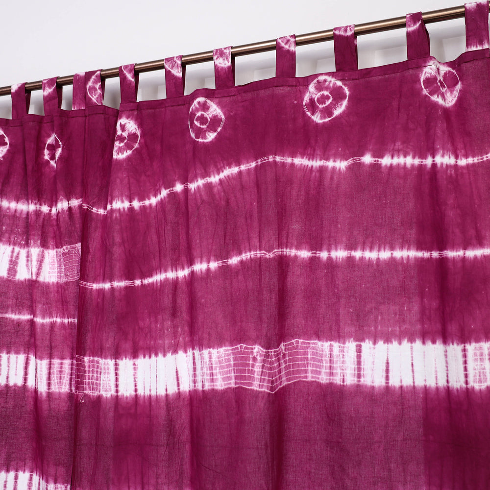 Purple - Tie & Dye Cotton Shibori Curtain for Window (Set of 2) 25