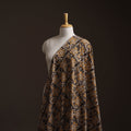 Black - Pedana Hand Block Printed Natural Dyed Cotton Kalamkari Fabric 02