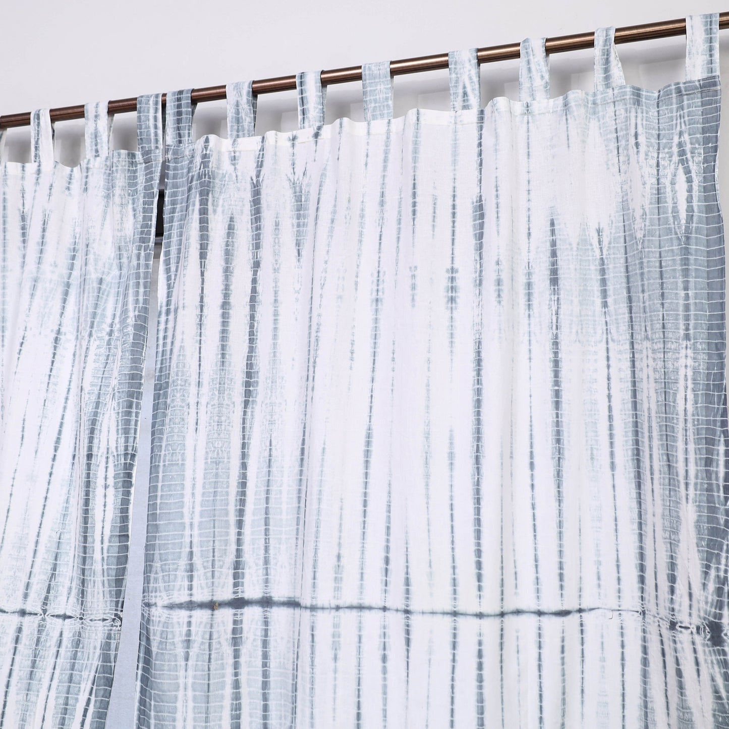 Grey - Tie & Dye Cotton Shibori Curtain for Window (Set of 2) 30