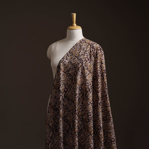 Maroon - Pedana Hand Block Printed Natural Dyed Cotton Kalamkari Fabric 01
