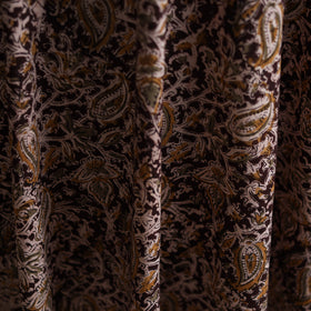 Maroon - Pedana Hand Block Printed Natural Dyed Cotton Kalamkari Fabric 01