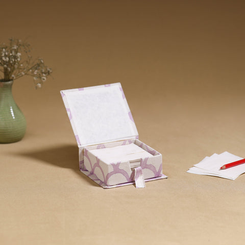 White - handcrafted printed card holder with slips 15