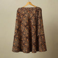 Brown - kalamkari cotton wrap around skirt 48 - handcrafted