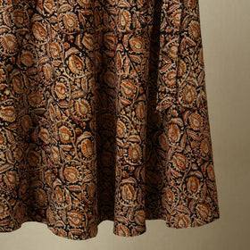 Brown - kalamkari cotton wrap around skirt 48 - handcrafted