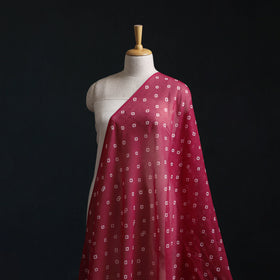 Pink - Kota Doria Cotton Bandhani Tie-Dye Fabric 15