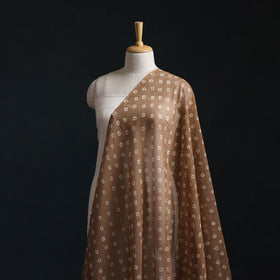 Brown - Kota Doria Cotton Bandhani Tie-Dye Fabric 17