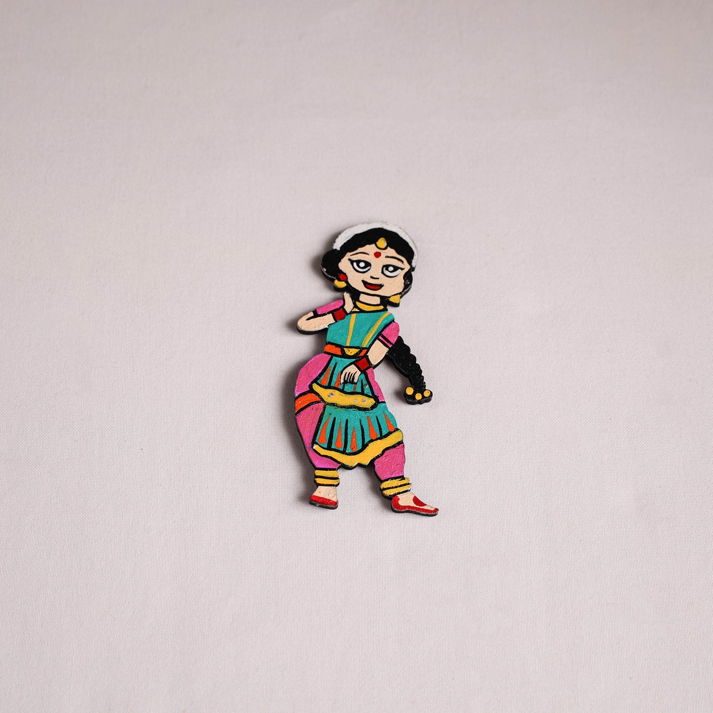 Dancing Doll Handpainted Wooden Fridge Magnet 09