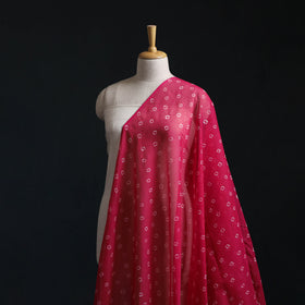 Pink - Kota Doria Cotton Bandhani Tie-Dye Fabric 22