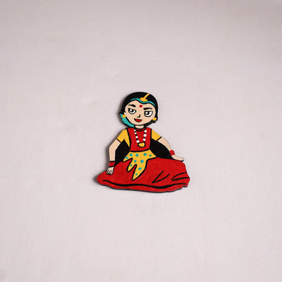 Dancing Doll Handpainted Wooden Fridge Magnet 01