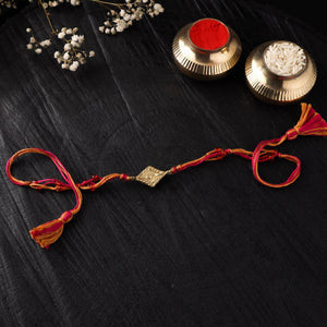 Reusable Tribal Dokra Brass Rakhi with Banaras Wood Doll Box by Miharu 20
