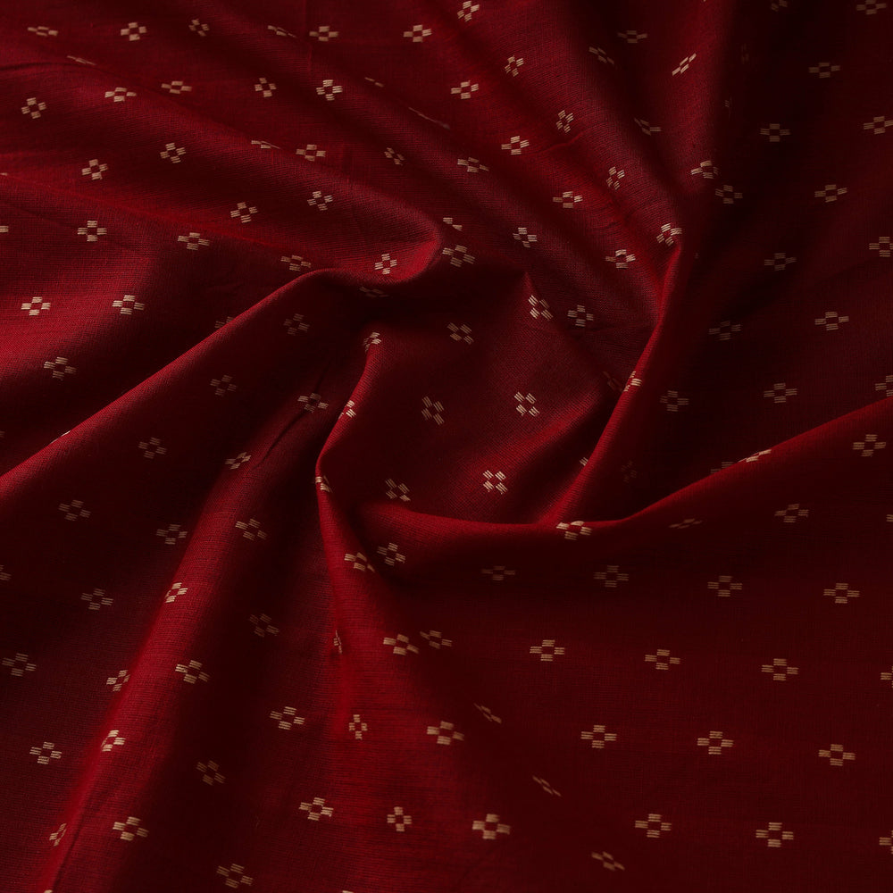 Maroon - Prewashed Cotton Jacquard Fabric 19