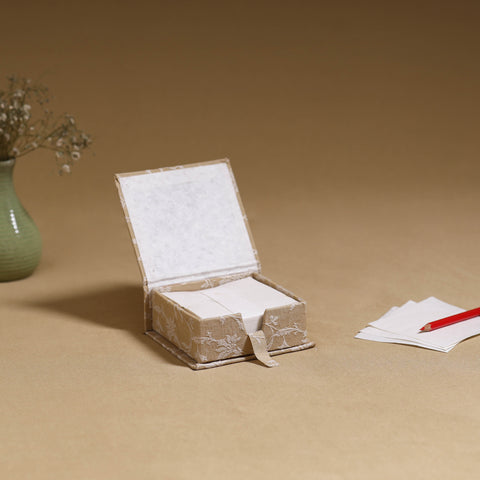 Beige - handcrafted printed card holder with slips 26