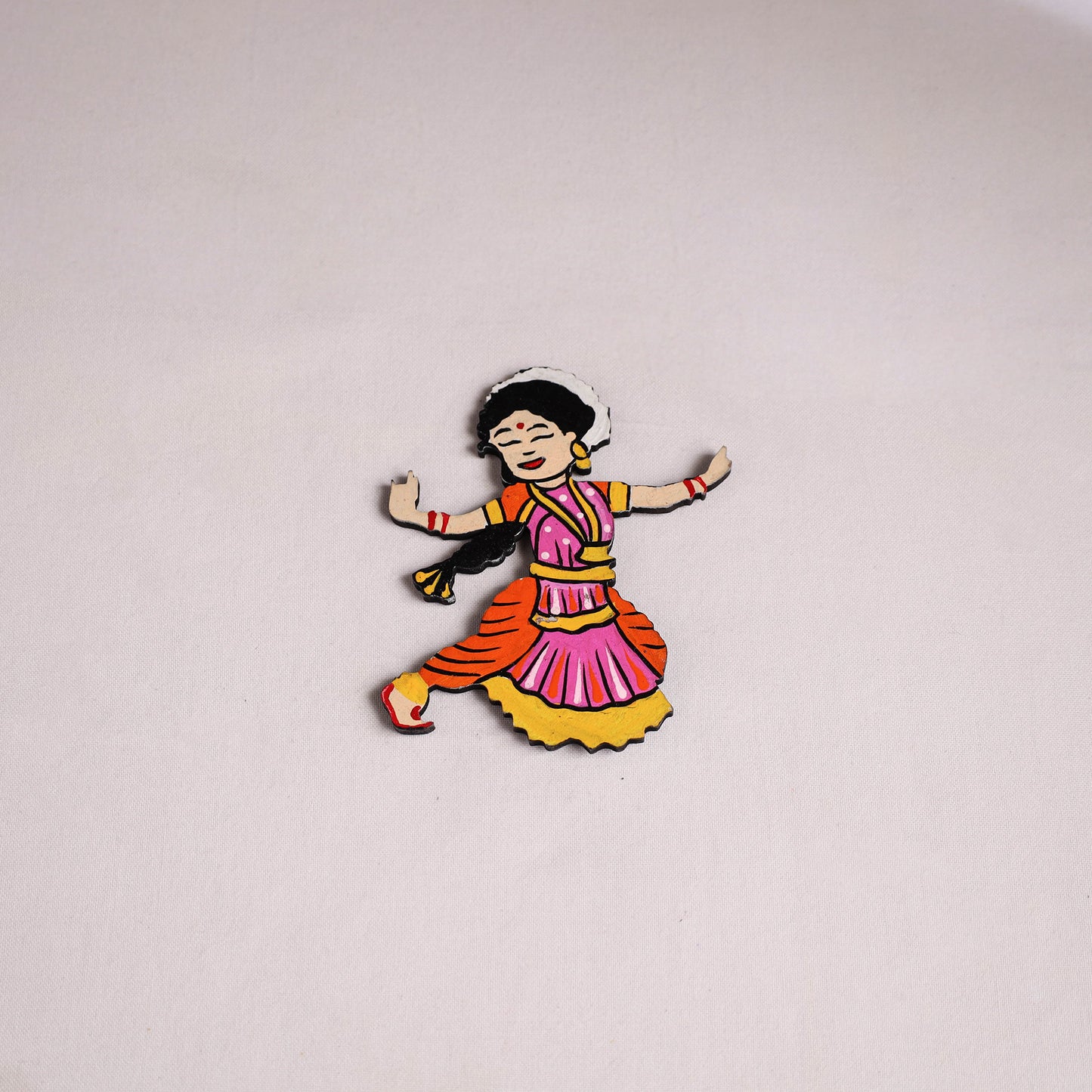 Dancing Doll Handpainted Wooden Fridge Magnet 05