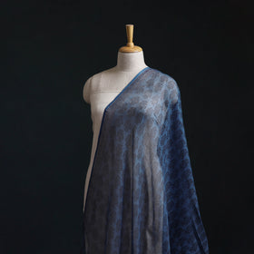 Blue - Kota Doria Cotton Natural Dyed Hand Block Bagh Print Fabric 08