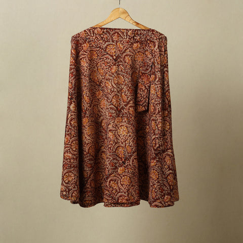 Maroon - kalamkari cotton wrap around skirt 54 - handcrafted