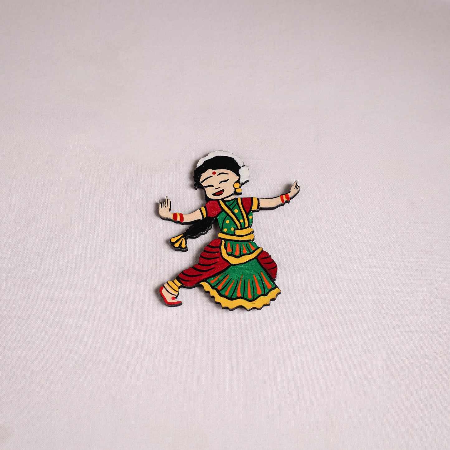 Dancing Doll Handpainted Wooden Fridge Magnet 06