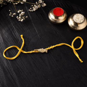 Reusable Tribal Dokra Brass Rakhi with Banaras Wood Doll Box by Miharu 24