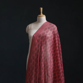 Pink - Kota Doria Cotton Natural Dyed Hand Block Bagh Print Fabric 05
