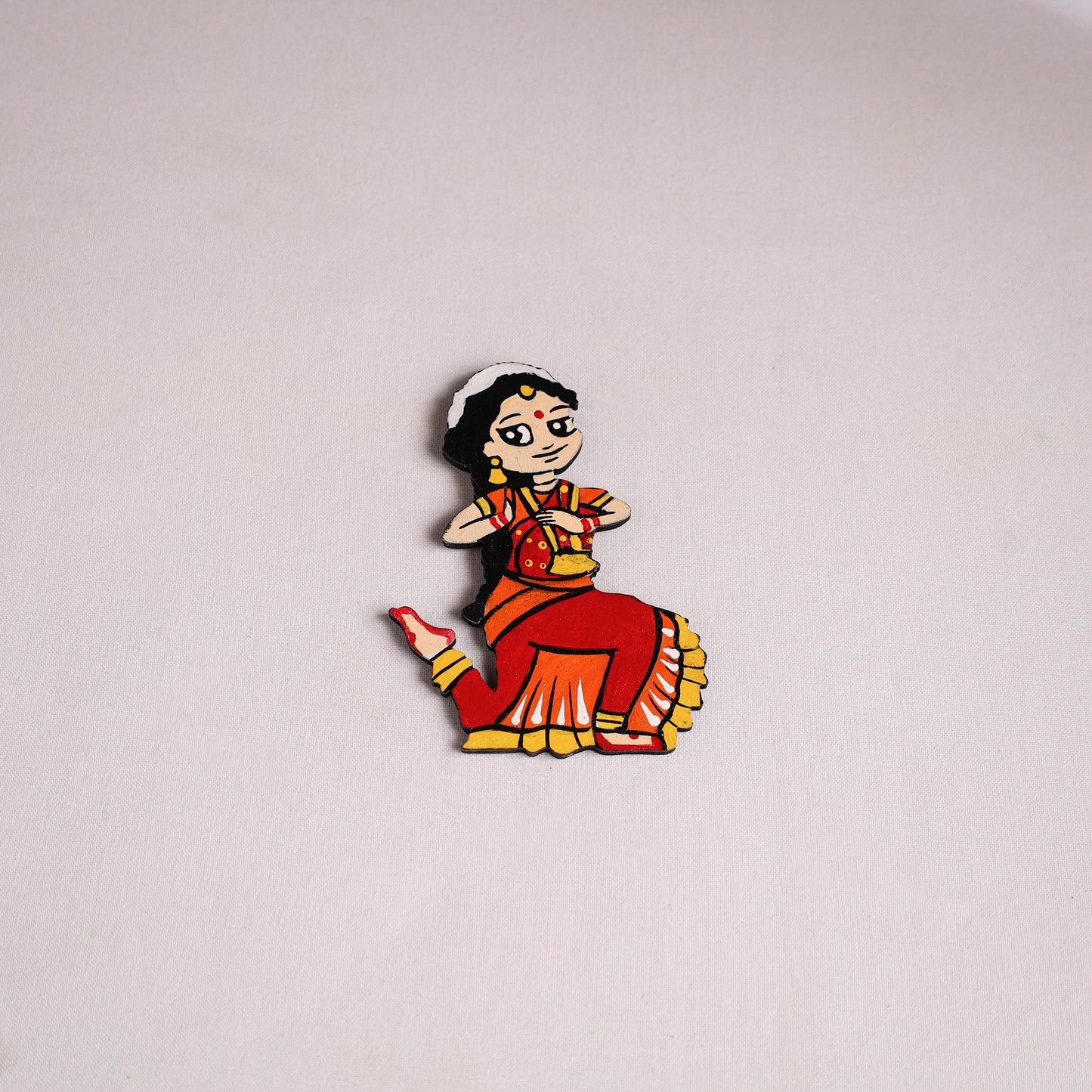 Dancing Doll Handpainted Wooden Fridge Magnet 08